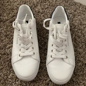 Tommy Hilfiger White and Navy Women's Sneakers